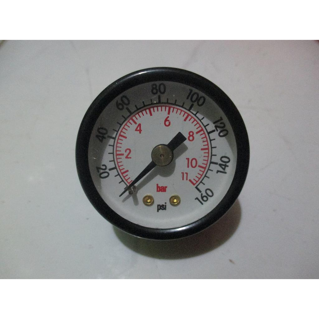 Pressure Gauge 160psi,1/8 NPT, Dial 1-1/2", Case SST Hitam
