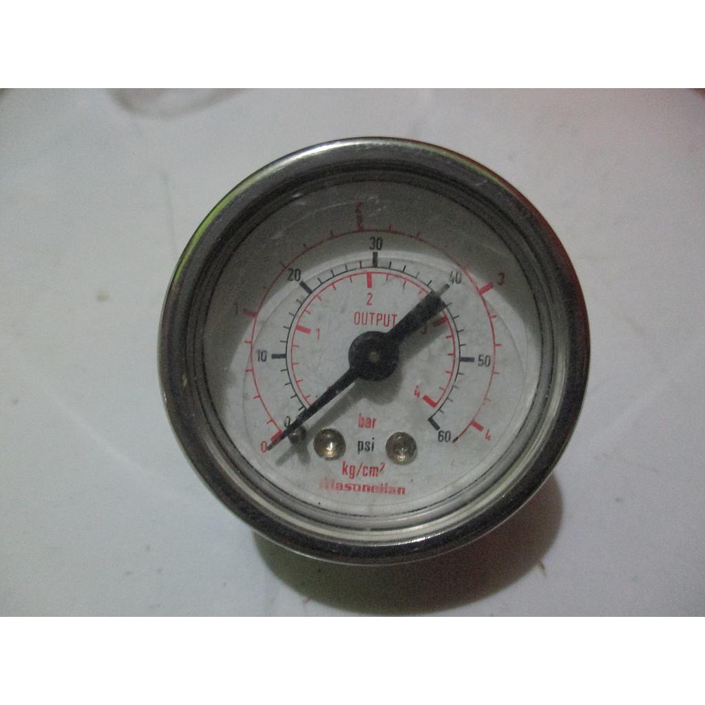 Pressure Gauge 60psi,1/8 NPT, Dial 1-1/2", Case SST Silver, Masoneilan
