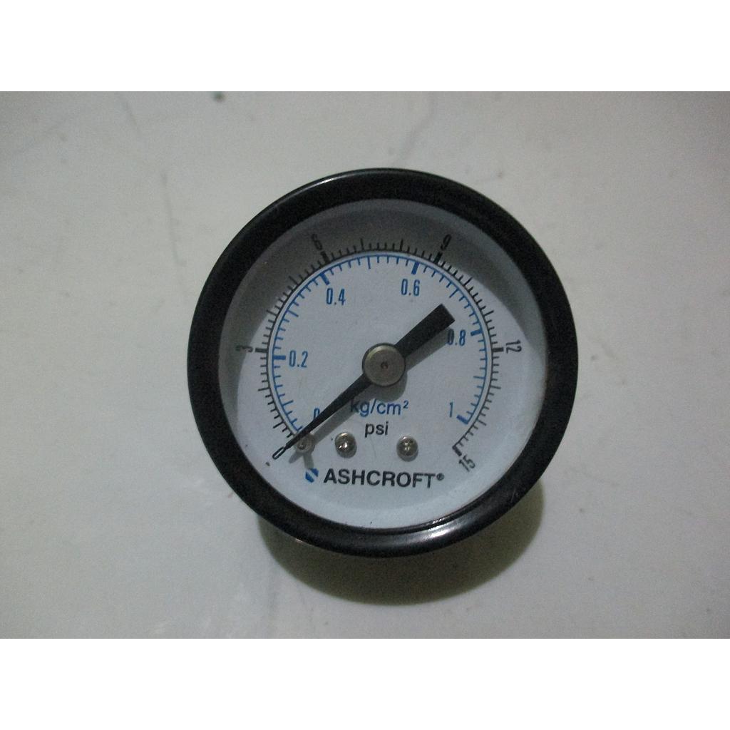 Pressure Gauge 15psi, 1/8 NPT, Dial 1-1/2, Case Hitam, Ashcroft