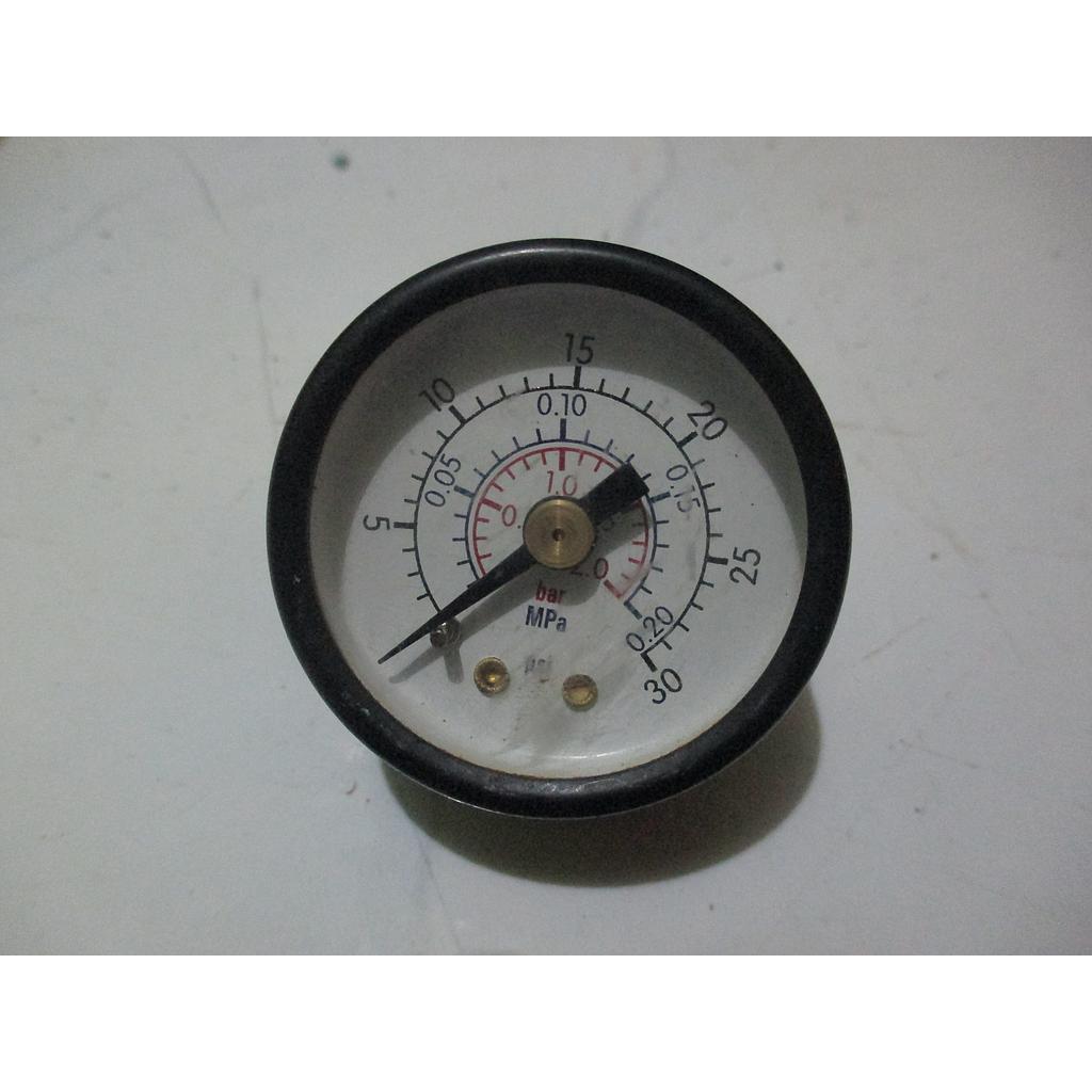 Pressure Gauge 30psi/ 0.20mpa, 1/8 NPT, Dial 1-1/2", Case SST Hitam