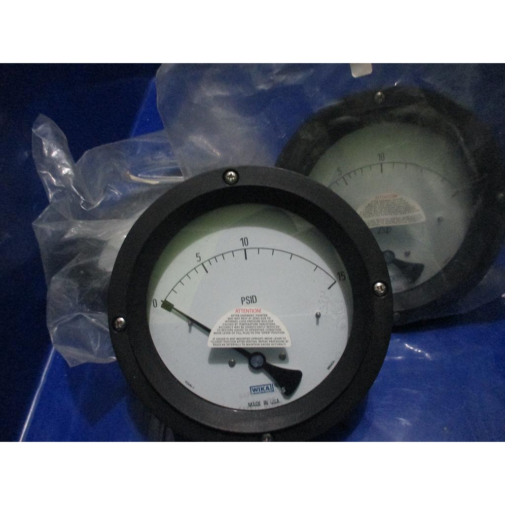 Test Gauge, Pressure Range: 0-15 psid, Dial Size: 4.5", Brand: WIKA