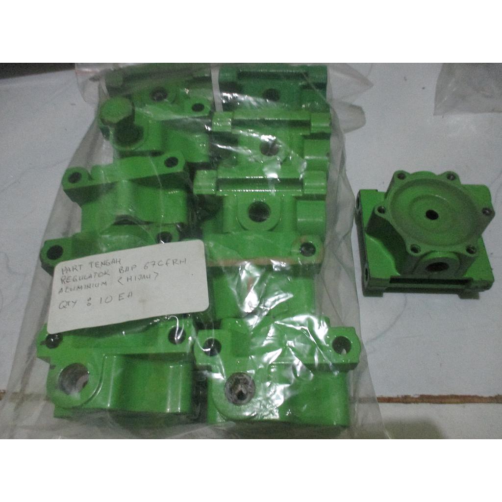 Part Tengah Regulator, Model: BAP67CFRH, Material: Alumunium, Hijau