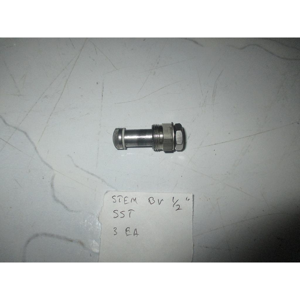 Stem Ball Valve 1/2" , Material: Stainless Steel