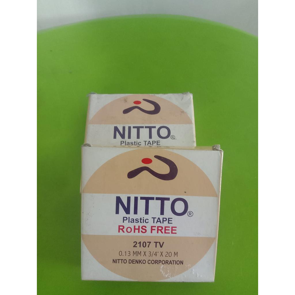 Lakban Kabel Nitto, Model 2107 TV, Size 0,13mm x 3/4" x 20m, warna merah 