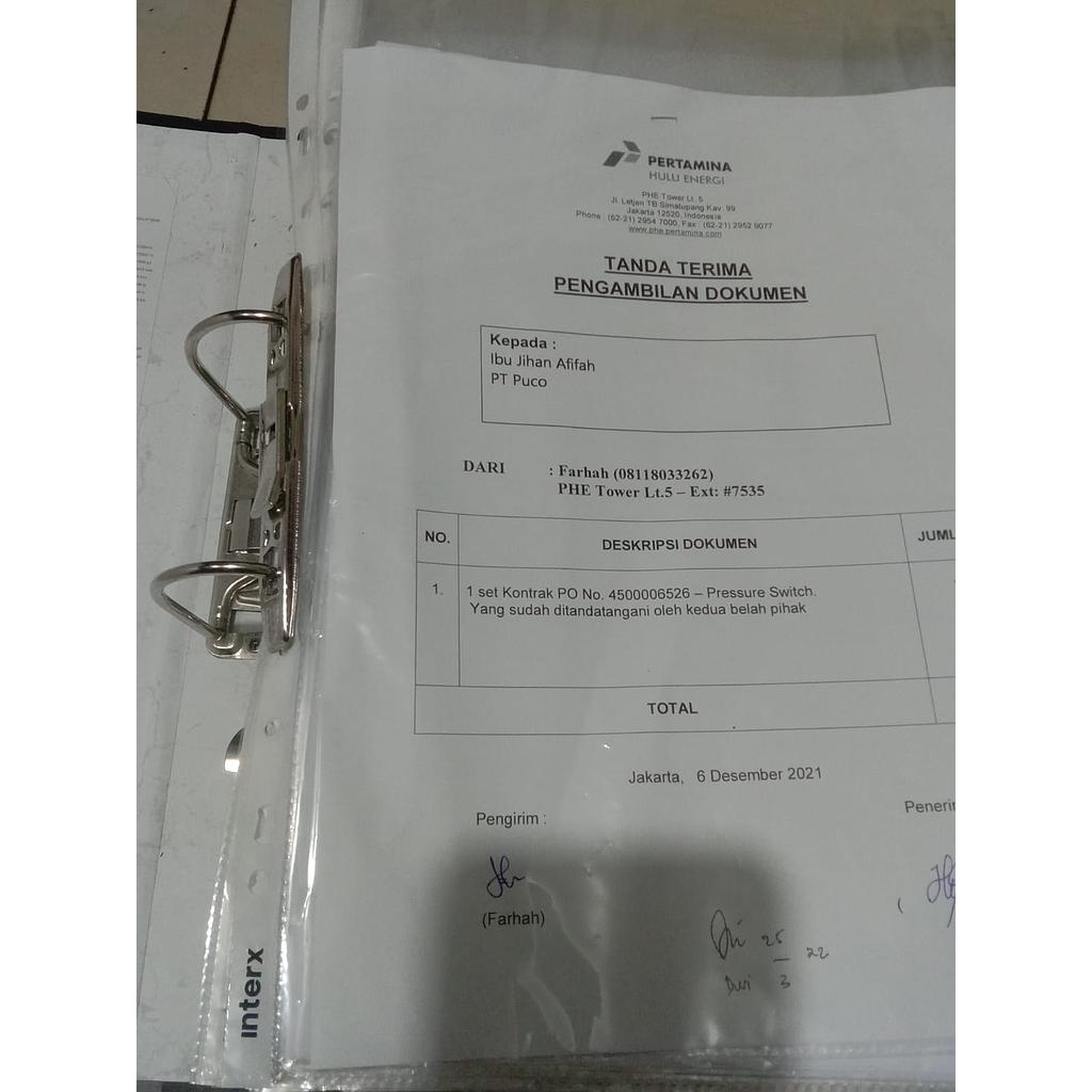 Dokumen PO, Binder Hitam