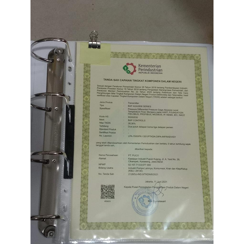 Dokumen Legalitas Perusahaan, Binder Warna Putih