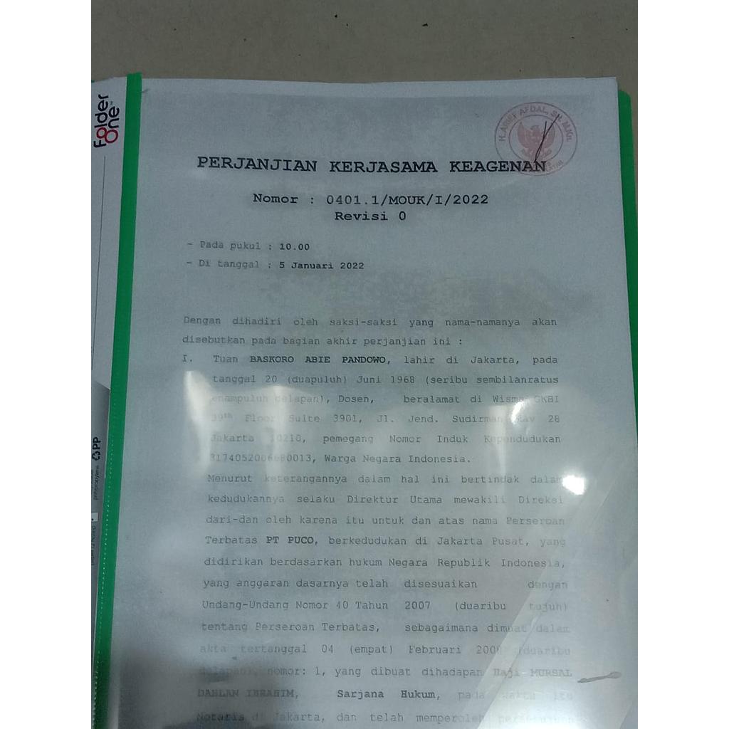 Perjanjian Kerjasama Keangenan 