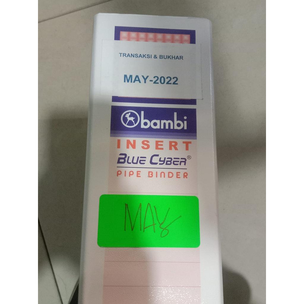 Dokumen Transaksi Dan Bukhar Mei, Binder Warna Putih 