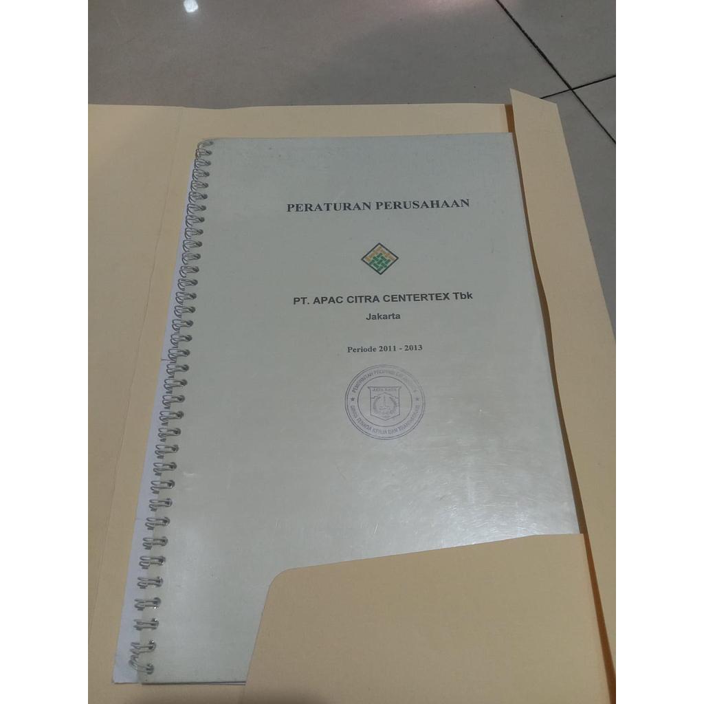 Peraturan Perusahaan PT Apac Citra Centertex TBK, Periode 2011-2013, Map Warna Kuning 