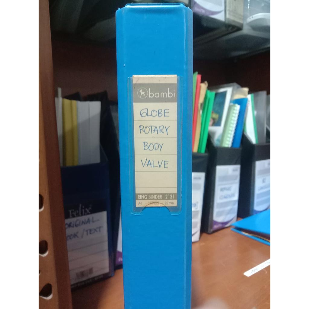 Dokumen Globe Rotary Body Valve, Binder Warna Biru 