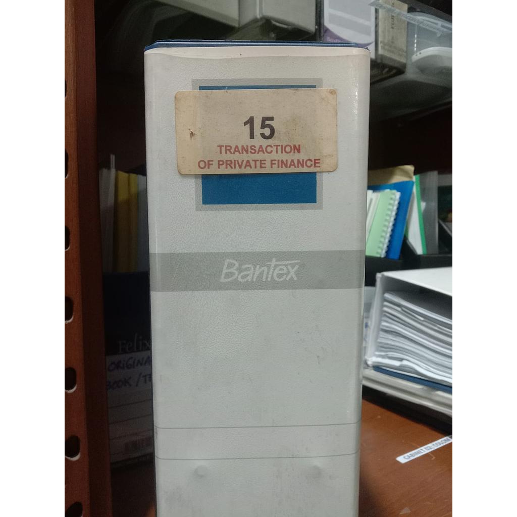 Dokumen Transaction Of Private Finance, Binder Warna Biru 