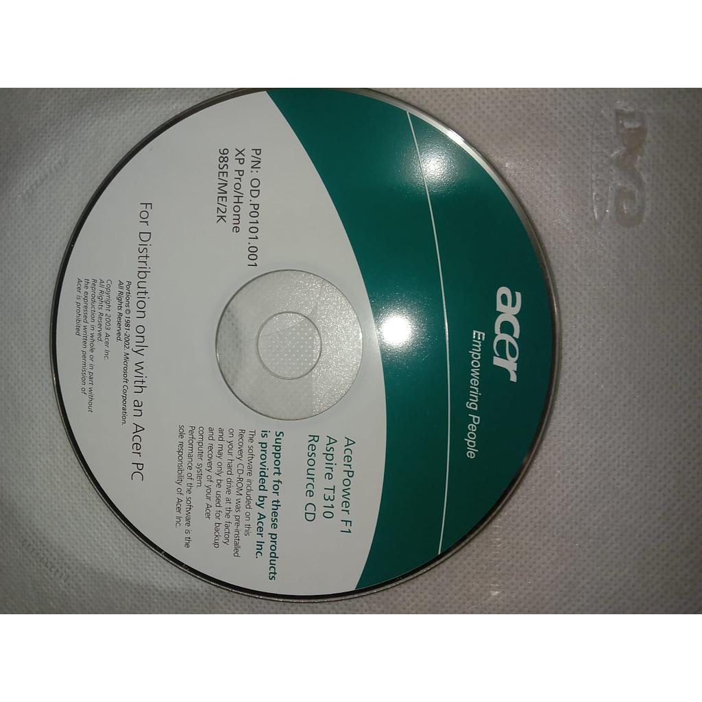 CD Acer Power F1, Aspire T310, Resource CD