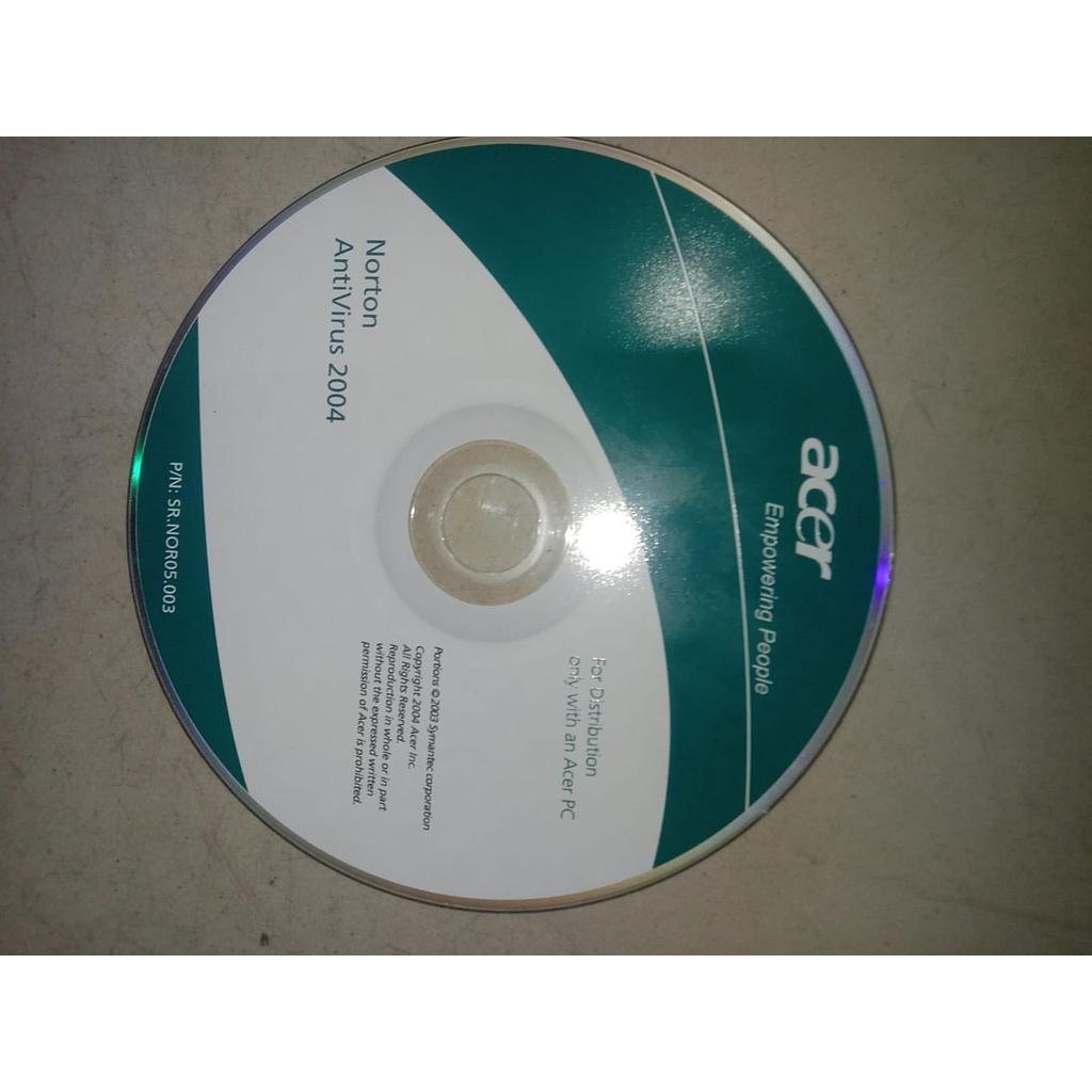 CD Acer Norton Antivirus 2004