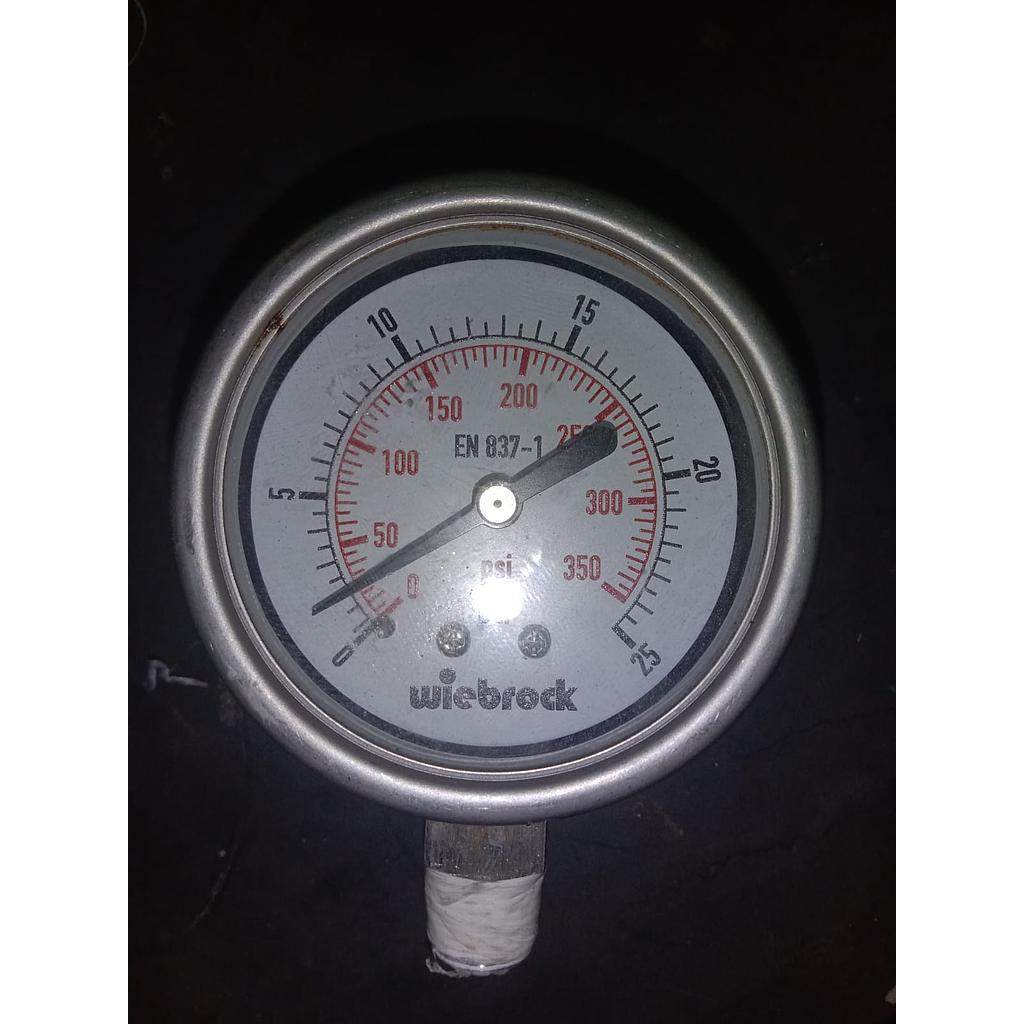 Pressure Gauge 350 PSI, Dial 2 1/2", Bottom Connection, SST Case, Brand Wiebrock, 1/4 NPT (Rusak) 
