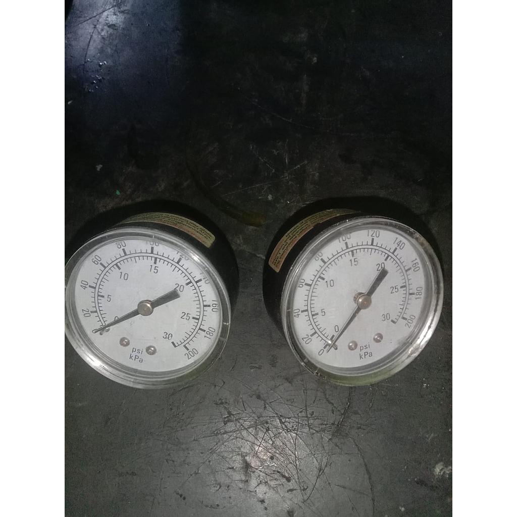 Pressure Gauge 30 PSI, Dial 2", Back Connection, Platik Case, 1/4 NPT 
