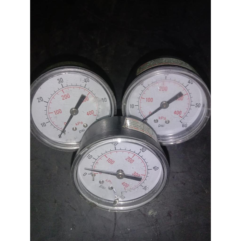 Pressure Gauge 60 PSI, Dial 2", Back Connection, SST Case, 1/4 NPT (Rusak)