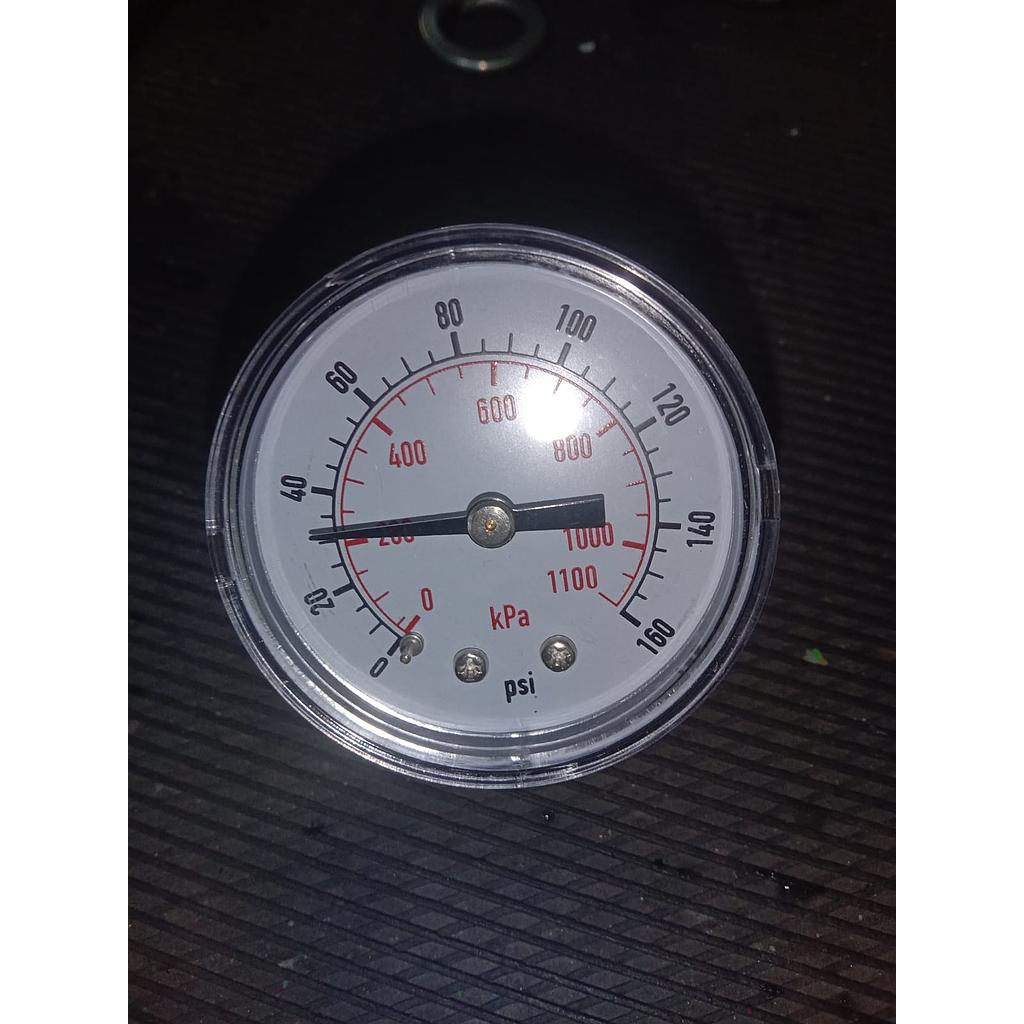 Pressure Gauge 160 PSI, Dial 2", Back Connection, Plastik Case, 1/4 NPT (Rusak)