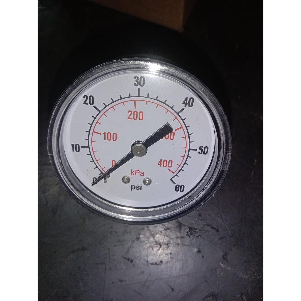Pressure Gauge 60 PSI, Dial 2", Back Connection, SST Case, 1/4 NPT 