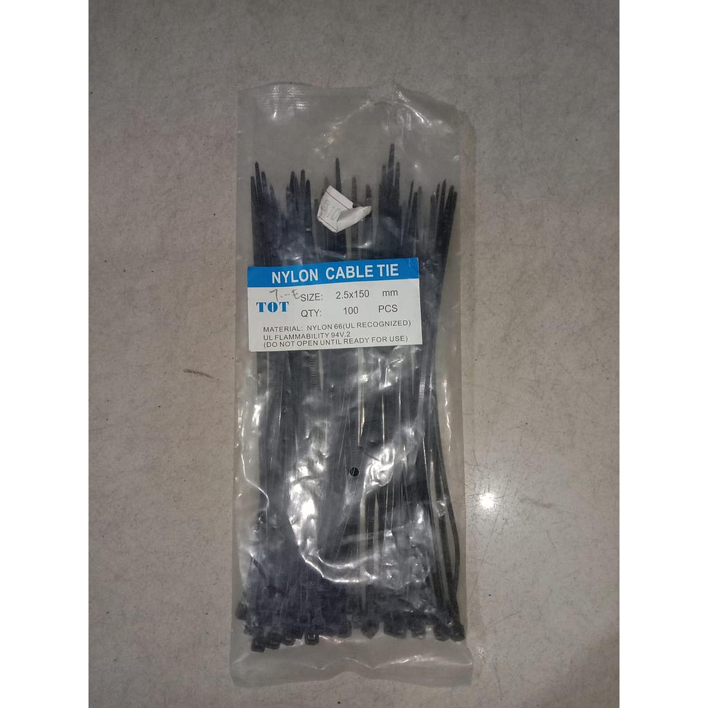 Nylon Kabel Ties Hitam 2,5x150mm