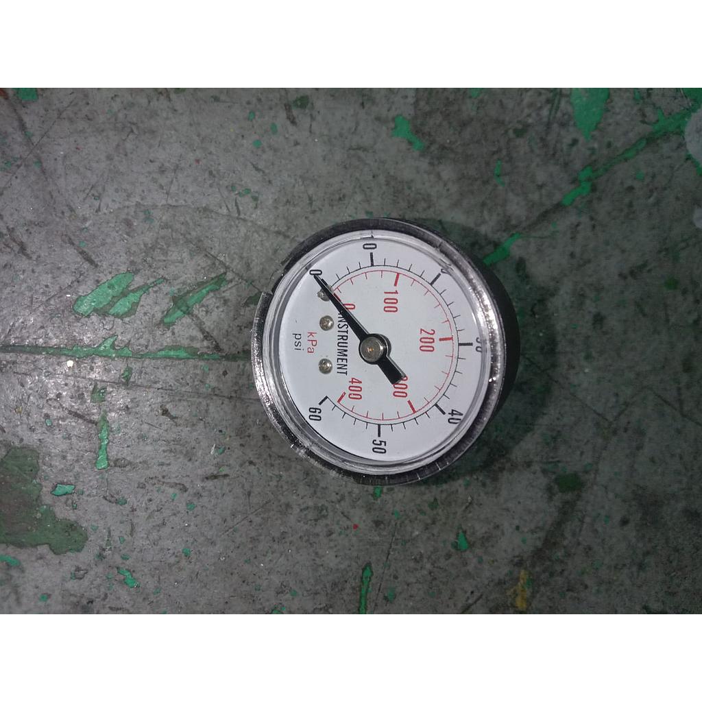 Pressure Gauge 60 PSI, Dial 1 1/2", 1/8 NPT, Plastik Case, Back Connection, Brand Instrument  