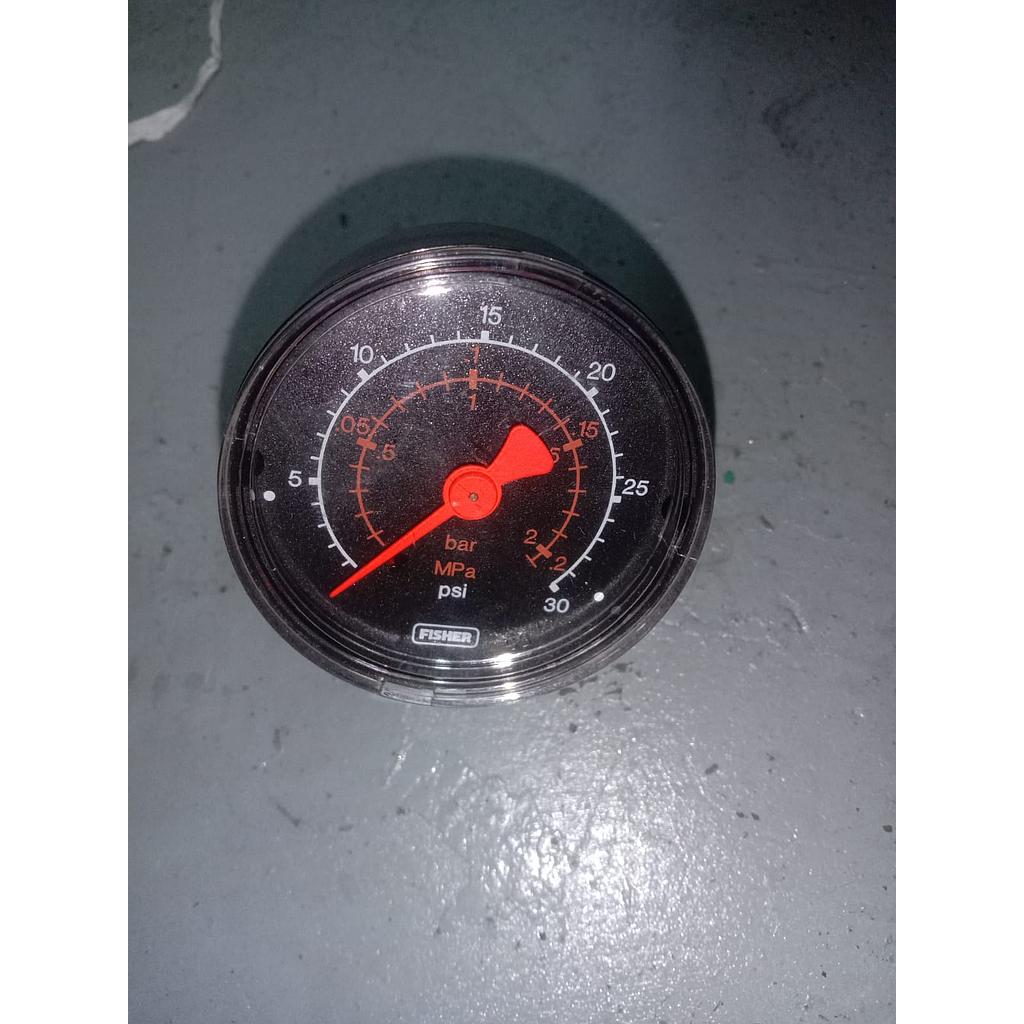 Pressure Gauge 30 PSI, Dial 2", 1/8 NPT, Back Connection, Plastik Case, Brand Fisker 