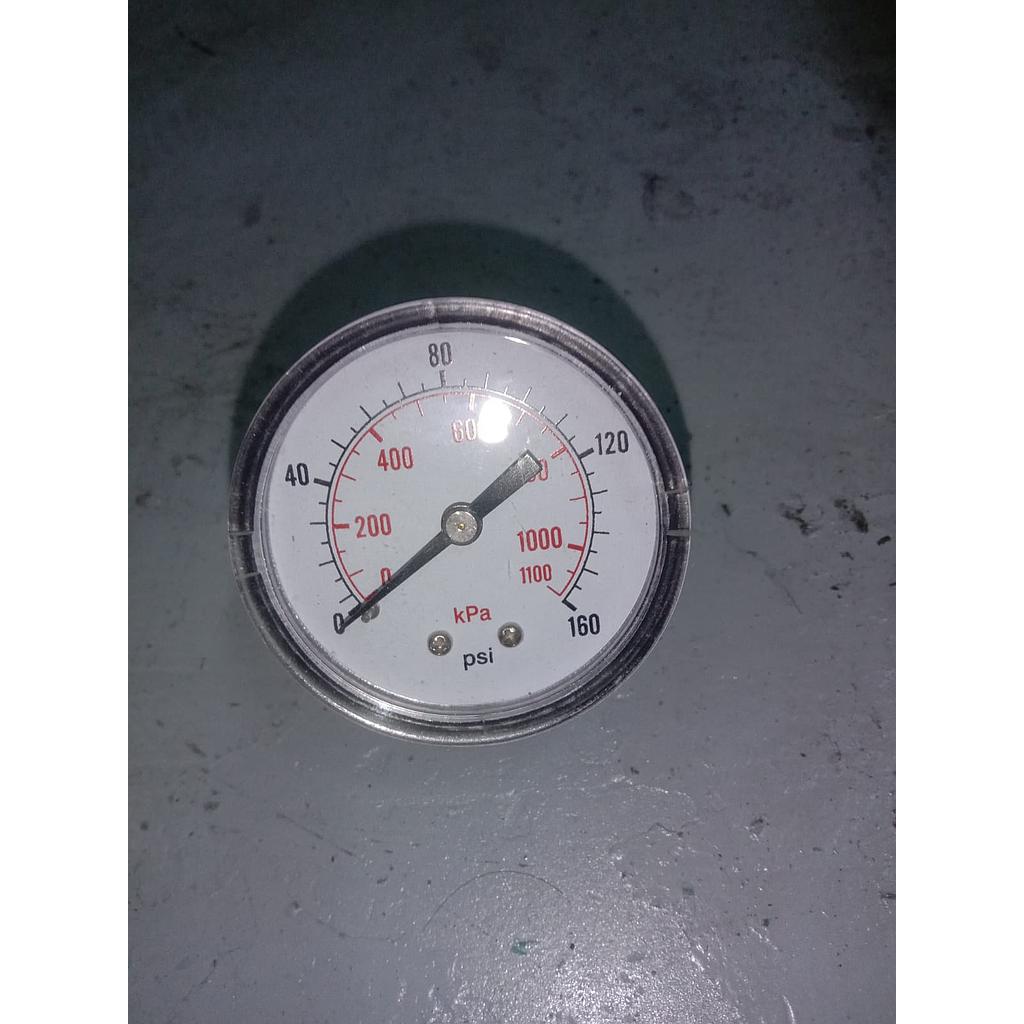 Pressure Gauge 160 PSI, Dial 2", 1/4 NPT, Back Connection. Plastik Case 