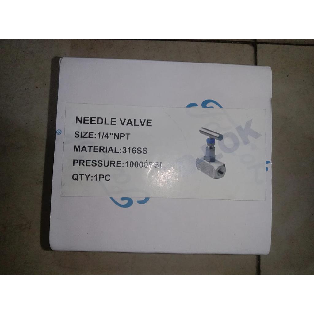 Needle Valve 1/4" NPT, 10.000 PSI, Brand FD-Lok 