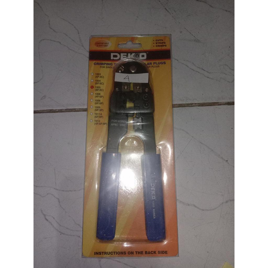 Crimping Tool For Modular Plug, 1005 (8P/8C), Brand Dekko