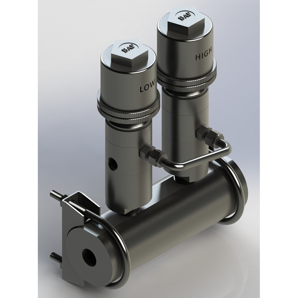 Pressure Switch; BAP 7970H-SERIES; Piston, Dual (Hi-Lo); 316SST; Range 250(Lo) - 1200(Hi) Psig; Manifold 316L SST